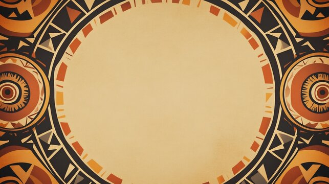 Blank wishcard Mandinka tribal symbols warm earth tones no text culturally respectful and Adobe Stock compliant