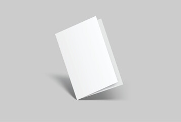 A4 Bifold Blank Mockup, Open Leaflet template .Blank paper cover for  pamphlet, catalog, flyer, notecards, note paper, greeting card, wedding invitation, gift card, postcard, flier, brochure or letter