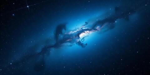 Deep blue and black cosmic expanse, countless twinkling stars, deep space, cosmos