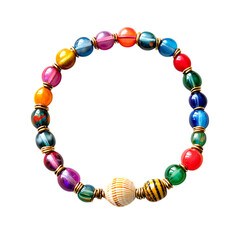 Obraz premium Playful Bracelet with a Random Mix of Bright Colors Isolated on Transparent Background