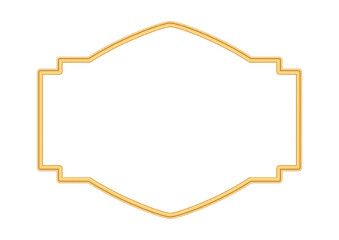 Luxury golden frame in oriental style. Islamic ornamental frame, arabesque border. Indian decorative element, morocco shapes. Vector illustration for certificate, greeting card, decorative design