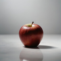 red apple on a wooden table