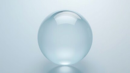 A clear round shiny blue bubbles reflecting light.