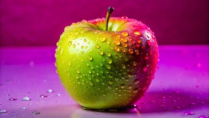  apple with water drops