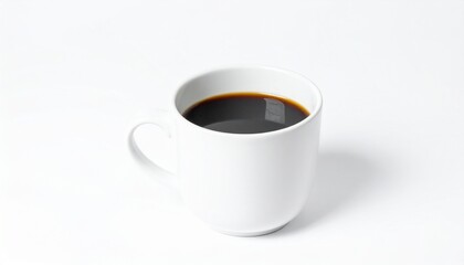 Obraz premium Freshly brewed coffee cup isolated on white background with full depth of field for breakfast or cafe branding concept