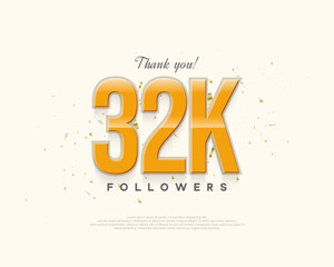 Simple design thank you 32k followers, with a light shiny design.