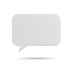 Naklejka premium Isolated white speech bubble with rounded corners and a shadow on white background
