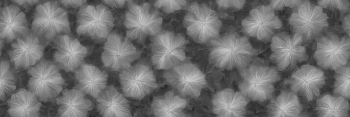 Fototapeta premium Black-on-white floral design against cement-like background - Seamless , pattern , background , tile