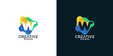 initial letter w abstract monogram logo vector design