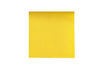 Bright yellow sticky note on black background, cut out