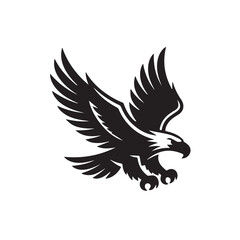 Obraz premium eagle logo vector Bold and clean eagle logo vector, with sharp lines and a strong silhouette 