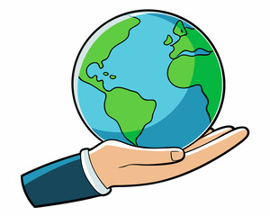 hand holding earth