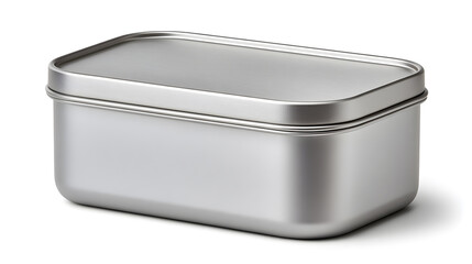 a metallic box with lid for storage on a clean surface