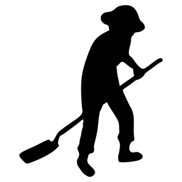 recommend clip art: Silhouette of a Man Shoveling
