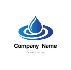 Vector logo minimalist water oil drop isolated in a white background