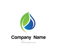 Vector logo minimalist water oil drop isolated in a white background
