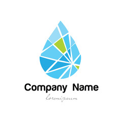 Vector logo minimalist water oil drop isolated in a white background