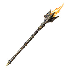 A Bronze Arrow with Zoroastrian Fire Altars Eternal Isolated on Transparent Background