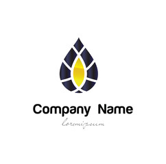 Vector logo minimalist water oil drop isolated in a white background