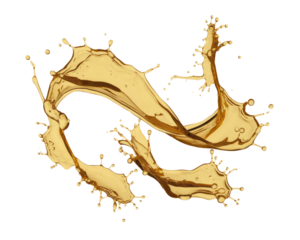 golden liquid splash on white background