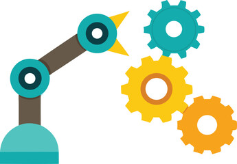 Technology Inspired Robotics Arm and Gears Seamless Vector Design.