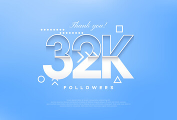 Modern simple design 32k followers. to celebrate achievements.