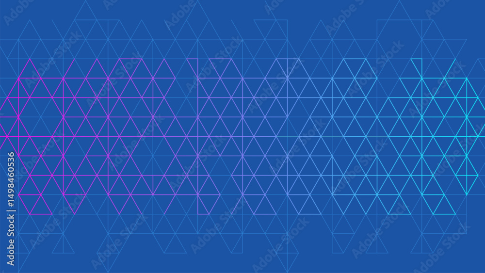 Aufkleber blue geometric background with triangle shape pattern. futuristic triangle grid pattern on blue back