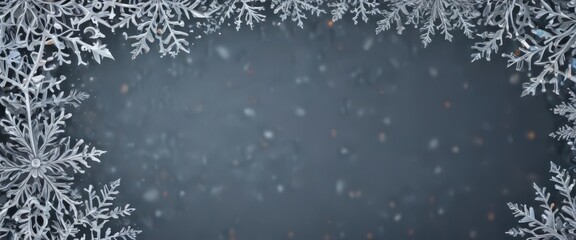 Intricate snowflake border frames winter scene illustration  Christmas card template , snowflakes, pretty