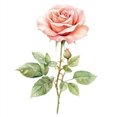 Obraz premium Plant rose illustration watercolor.