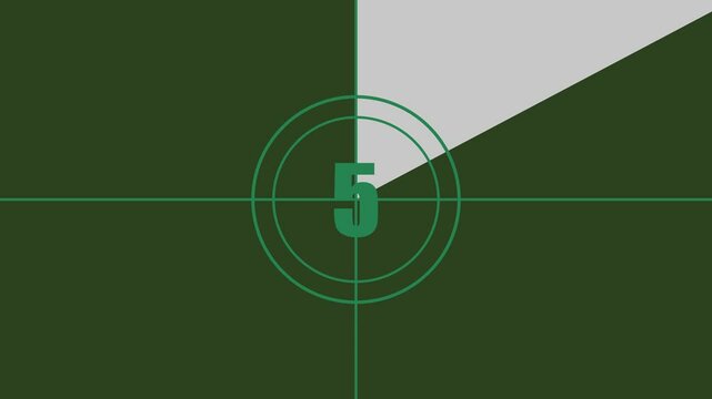 Classic film countdown screen displaying number four in white with circular timer lines and quadrant background, evoking vintage cinema aesthetics and retro movie reel intros.