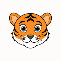 tiger, animal, cartoon, cat, vector, illustration, wild, mammal, zoo, wildlife, baby, jungle, cub, lion, feline, animals, striped, predator, cute, safari, head, nature, carnivore, fur, drawing