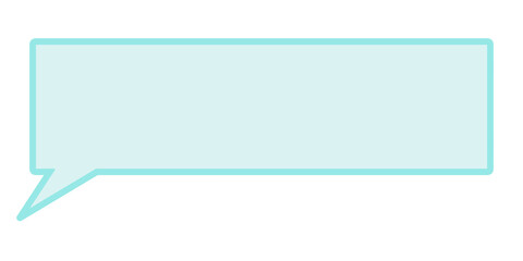 Obraz premium シンプルな横長の吹き出し6（水色）