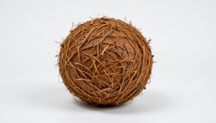 Natural brown decorative ball studio setting object photography minimalist design close-up view rustic aesthetic