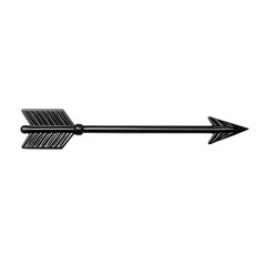 Sleek Arrow with Contemporary Finish in Classic Black Isolated on Transparent Background