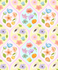 Seamless floral vector illustration design.