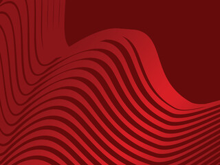 Abstract red glowing geometric modern lines on dark red background. Luxury shiny red circle lines pattern. Futuristic technology concept, suitable for covers, posters, banners, brochures, websites, et