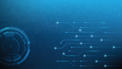 Obraz premium Blue Futuristic Abstract technology background Hi-tech system concept vector illustration