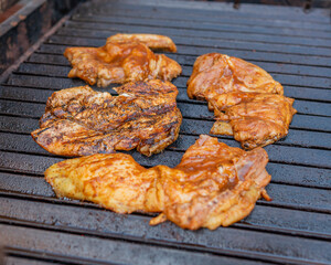 Grilled Chicken on Charcoal BBQ