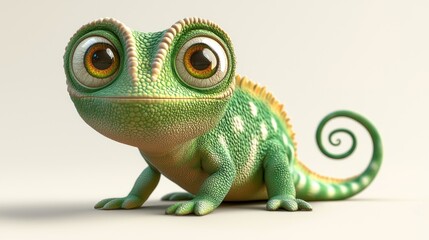 Adorable cartoon chameleon