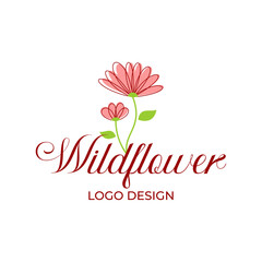 Vibrant pink wildflower with green leaves and bright petals