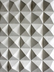 Abstract Geometric Pattern White Concrete 3D Wall Texture.