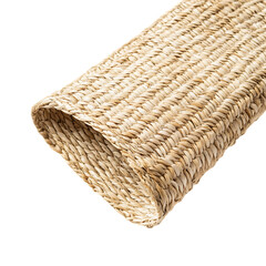 Elegant Minimalist Straw Beach Mat with a Classic W Isolated on Transparent Background