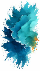 Obraz premium Abstract Blue Watercolor Explosion