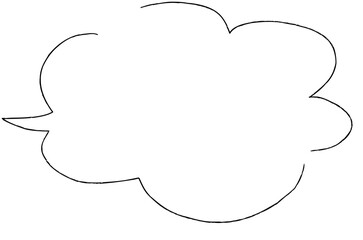 シンプルな手描きの吹き出しのイラスト