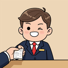 Elegant bank logo with a person holding a credit card