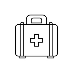 First Aid Kit icon, vector line isolated on white background. trendy and modern design