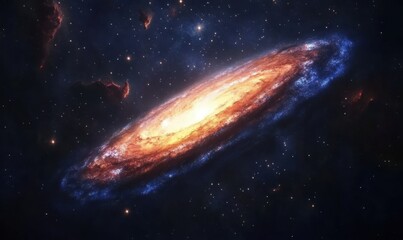 Fototapeta premium Spiral galaxy, cosmic dust, space, stars, background, universe, science, astronomy, wallpaper