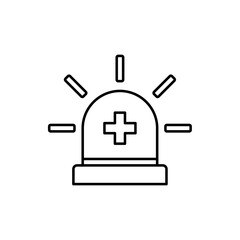 Ambulance siren icon, vector line isolated on white background. trendy and modern design