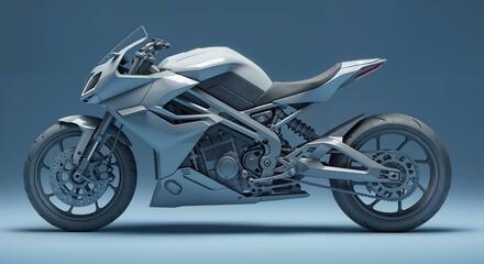 Obraz premium Futuristic Miniature Motorcycle Design A Sleek, Silver Concept