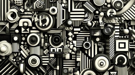 Obraz premium Abstract geometric design with layered shapes